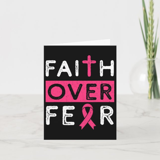 Carte La foi sur la peur Pink Ribbon Cancer du sein Prix (Devant)