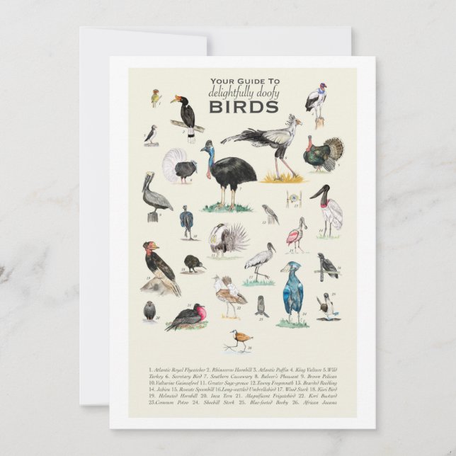 Carte La Galerie des Oiseaux délicieusement Doofy 5x7 Ca (Devant)