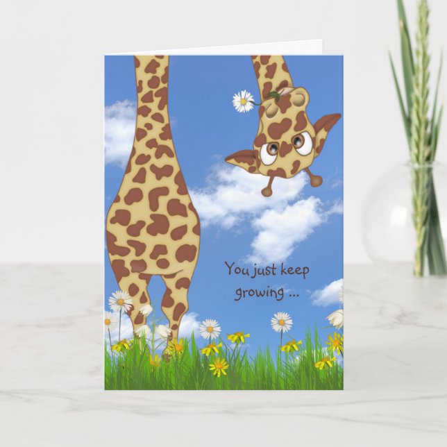 Carte La girafe d'anniversaire de l'enfant en carton d'h (Devant)