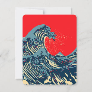 Carte La Grande vague Hokusai dans le style art de l'esp