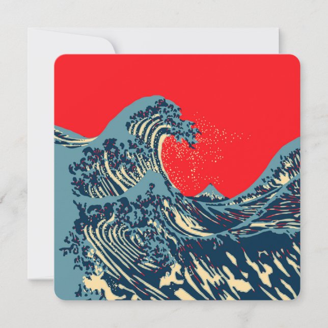 Carte La Grande vague Hokusai dans le style art de l'esp (Devant)