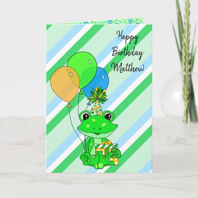 Carte La grenouille à thème Joyeux anniversaire personna (Devant)
