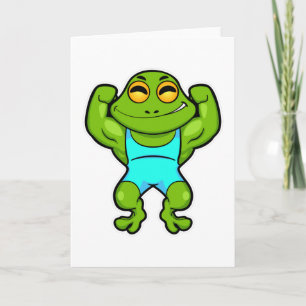 Carte La grenouille comme culturiste au Bodybuilding