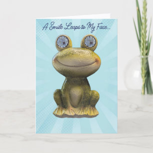 Carte La grenouille souriante pense à vous