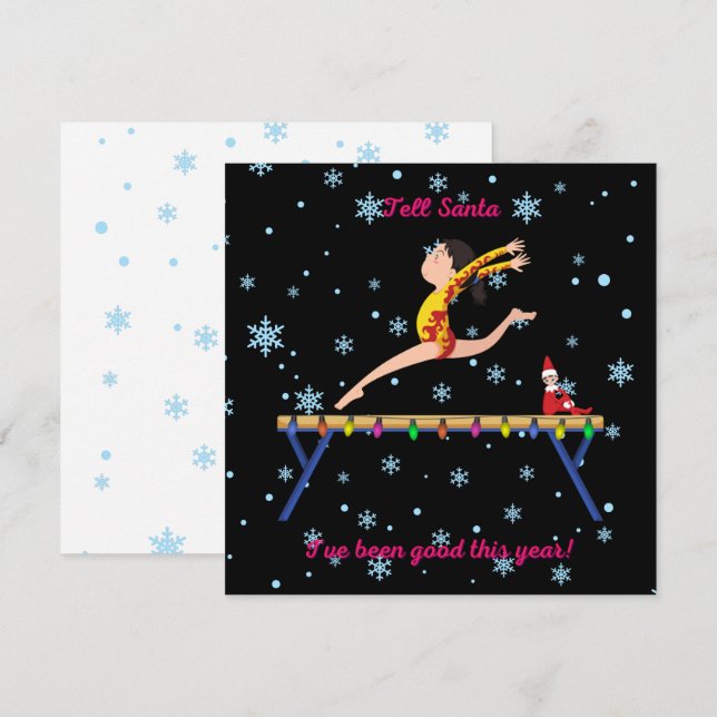 Carte La gymnastique dit à Père Noël que j'ai été bon ce (Devant / Derrière)