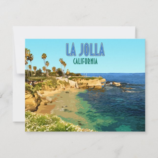 Carte La Jolla Cove Beach San Diego California Flat Card (Devant)