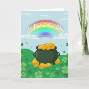 Carte la journée de la Saint-Patrick chanceuse arc-en-ci