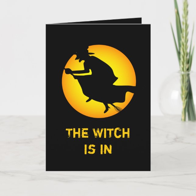 Carte La joyeuse sorcière d'Halloween en Chine (Devant)
