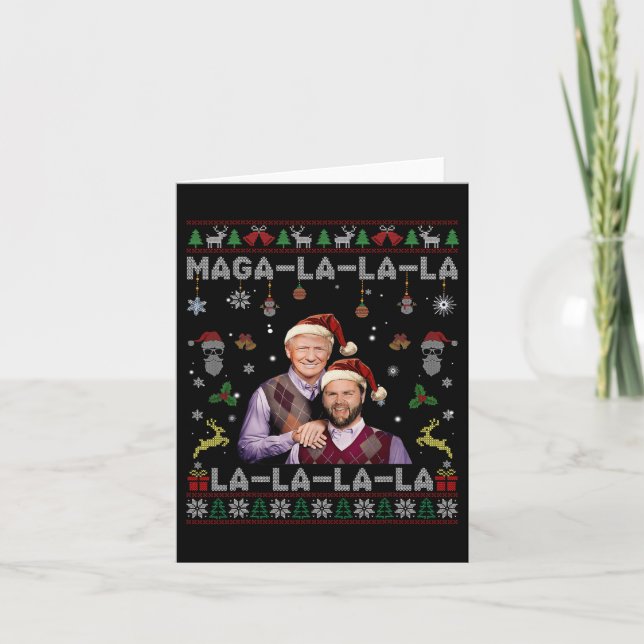 Carte La La Donald Trump Potus 47 Swea de Noël laid (Devant)