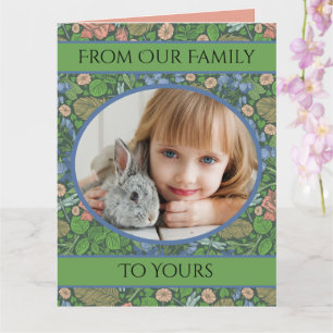 Carte La libellule vintage vole dans un jardin anglais