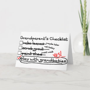 Carte La liste de contrôle des grands-parents