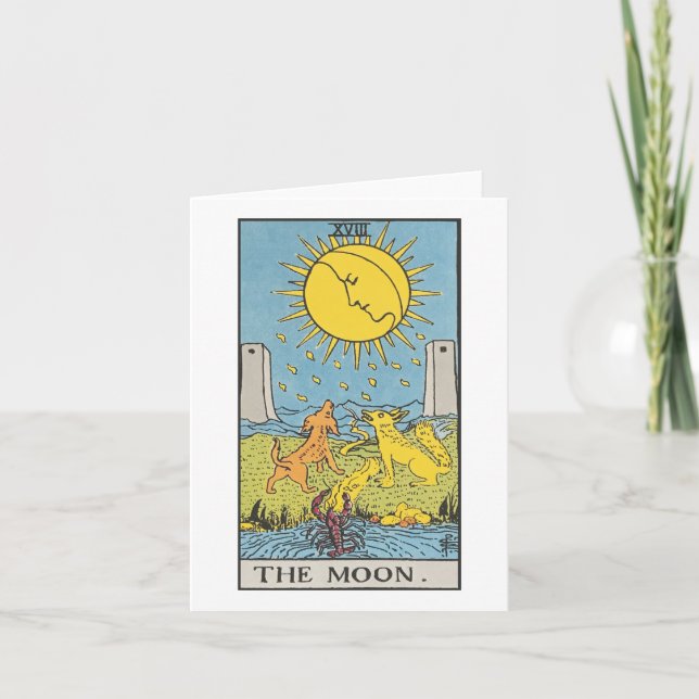 Carte La Lune - Rider Waite Smith tarot (Devant)
