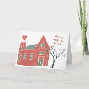 Carte "La maison où se trouve la mère" Fête des Mères CU