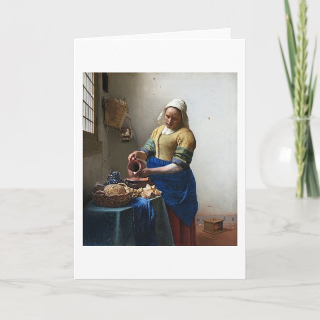 Carte La Milkmaid, Johannes Vermeer, 1657-1658 (Devant)