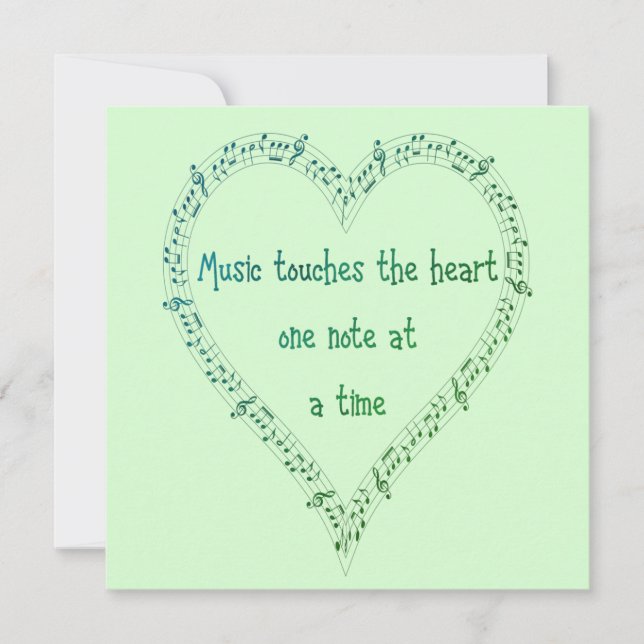 Carte La musique touche le coeur inspiré Citation (Devant)