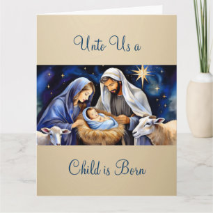 Carte La Nativité de l'Enfant Jésus Vœux de Noël