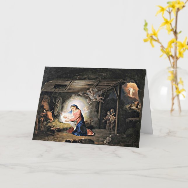 Carte La Nativité du Christ par Vladimir Borovikovsky (Fleur jaune)