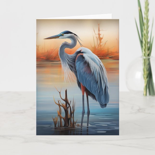 Carte La nature sauvage des oiseaux du Grand Héron bleu (Devant)