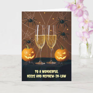 Carte La nièce et Nephew en droit Joyeux Halloween migno