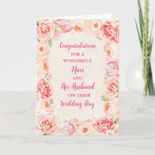 Carte La nièce et son mari Mariage jour Félicitations