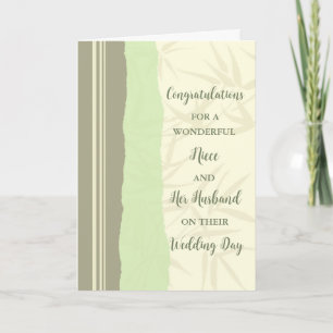 Carte La nièce et son mari Mariage jour Félicitations