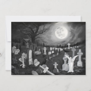 Carte La nuit sur le cimetière - Angel avec Diable