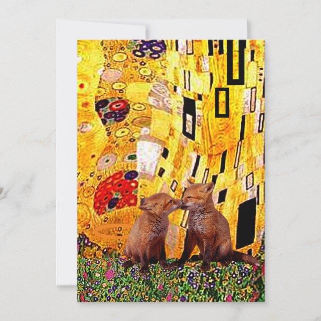 Carte La Parodie Kiss Fox, Klimt, (Devant)