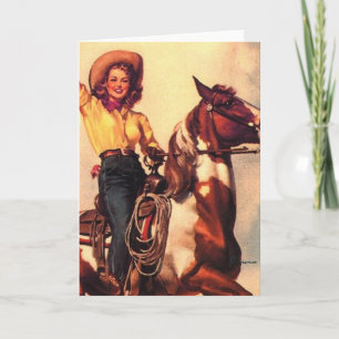 Carte La petite fille sur son cheval