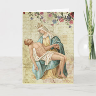 Carte La Pieta Marie et Jésus Religieux Chrétien