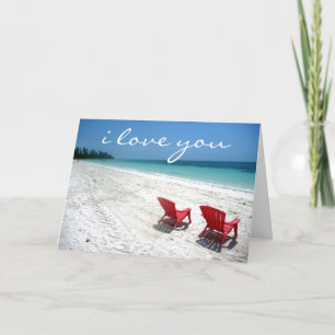 Carte la plage aiment pour toujours