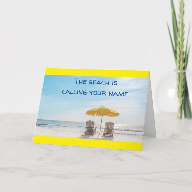 CARTE LA PLAGE "APPELLE VOTRE NOM" (Devant)