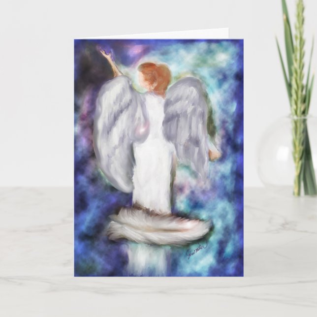 Carte La plume d'ange de Dieu au-dessus de l'inspiration (Devant)
