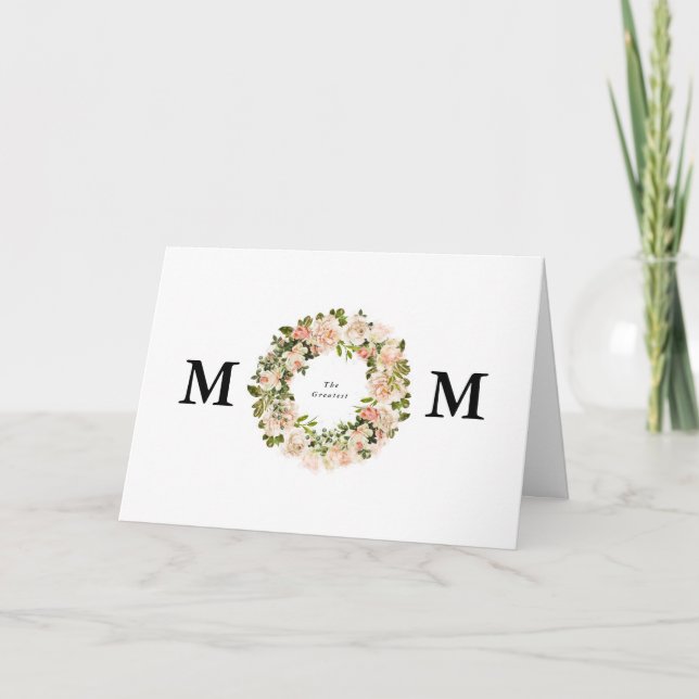 Carte La plus grande maman Élégante Rose Romance Fête de (Devant)