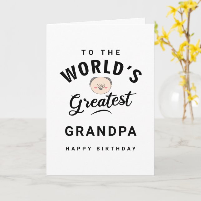 Carte La plus grande typographie grand-père du monde Joy (Fleur jaune)