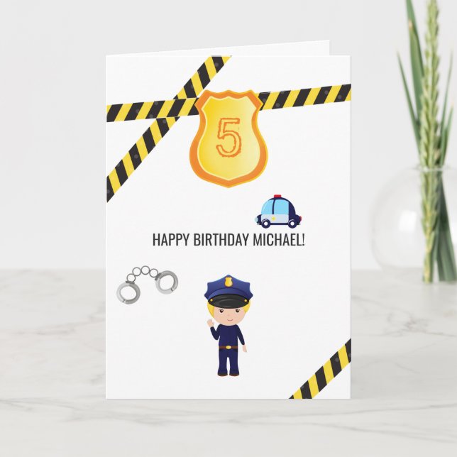 Carte La Police Birthday Greeting (Devant)