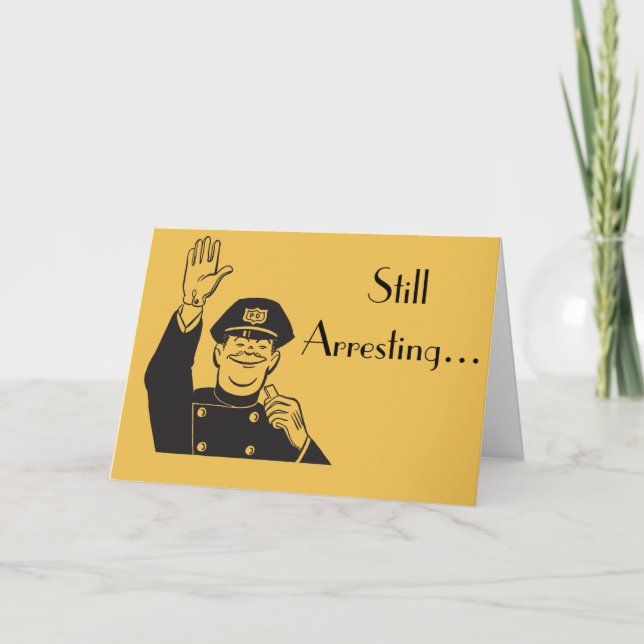 Carte La police rétro arrête toujours un joli anniversai (Devant)