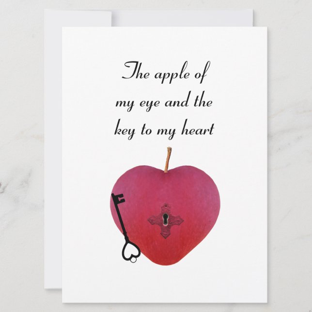 Carte La pomme de mon oeil et la clé de mon coeur (Devant)