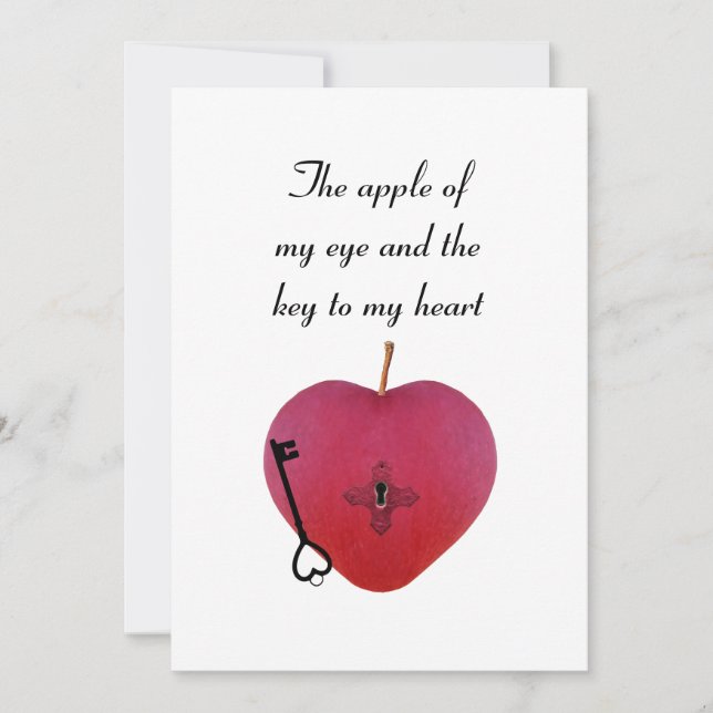 Carte La pomme de mon oeil et la clé de mon coeur (Devant)