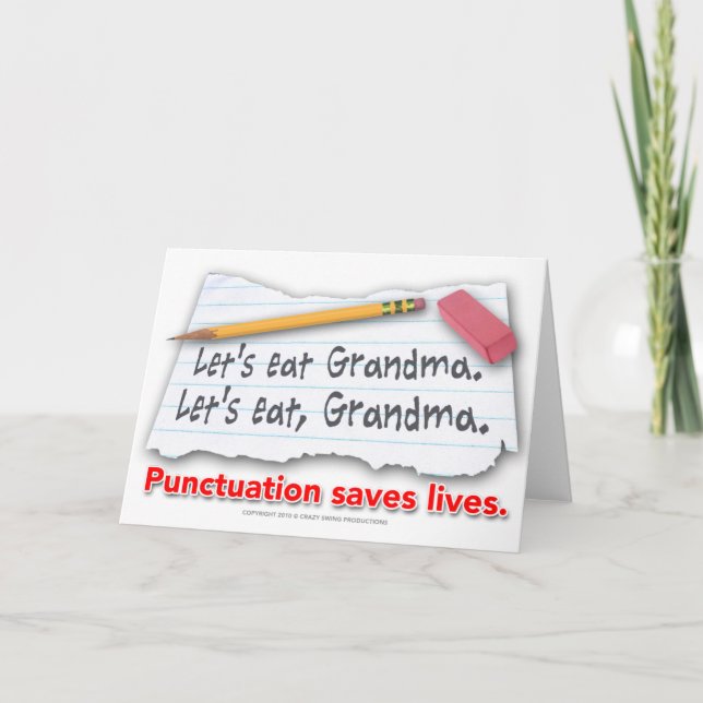 Carte La ponctuation sauve des vies (Devant)