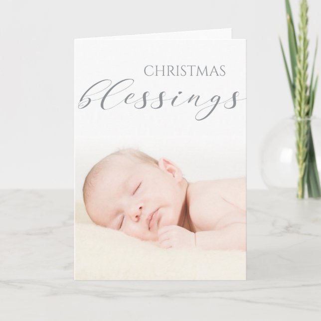 Carte La première bénédiction de Noël du bébé - PHOTO DE (Devant)