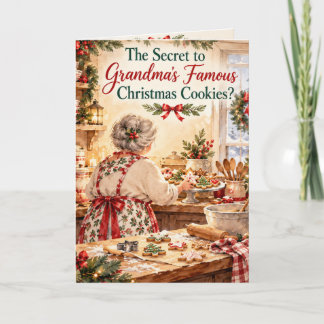 Carte La recette secrète de biscuits de Noël de grand-mè