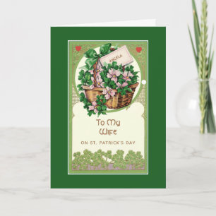 Carte La Saint-Patrick à l'épouse Shamrocks religieux
