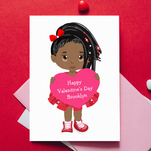 Carte La Saint-Valentin de la fille noire