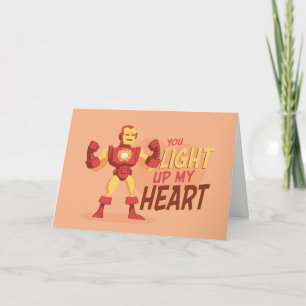 Carte La Saint-Valentin des Avengers Iron Man Allume M