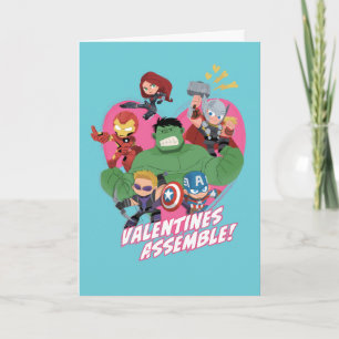 Carte La Saint-Valentin des Avengers Rassemblement de