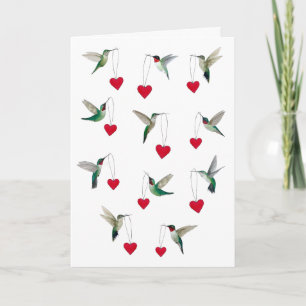 Carte La Saint-Valentin des colibris