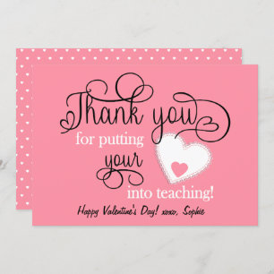 Carte La Saint-Valentin du professeur saumon rose