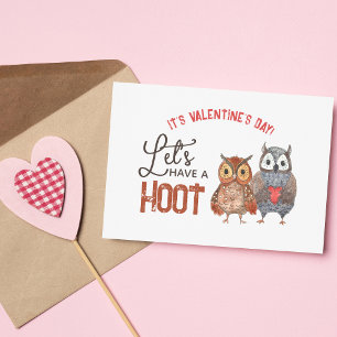 Carte La Saint-Valentin Hibou Jeu de mots Faisons une Ho