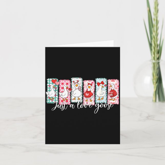 Carte La Saint-Valentin Saison Amour D'oie Idiot Juste U (Devant)