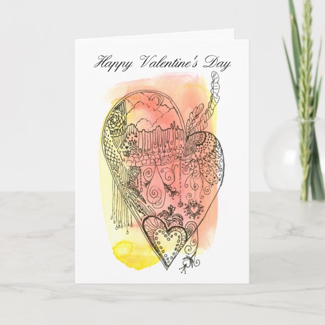 Carte La Saint-Valentin, style édouardien vierge (Devant)
